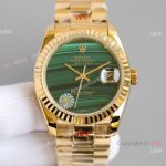 Swiss Grade Copy Rolex Datejust Malachite Dial Yellow Gold Watch 36mm